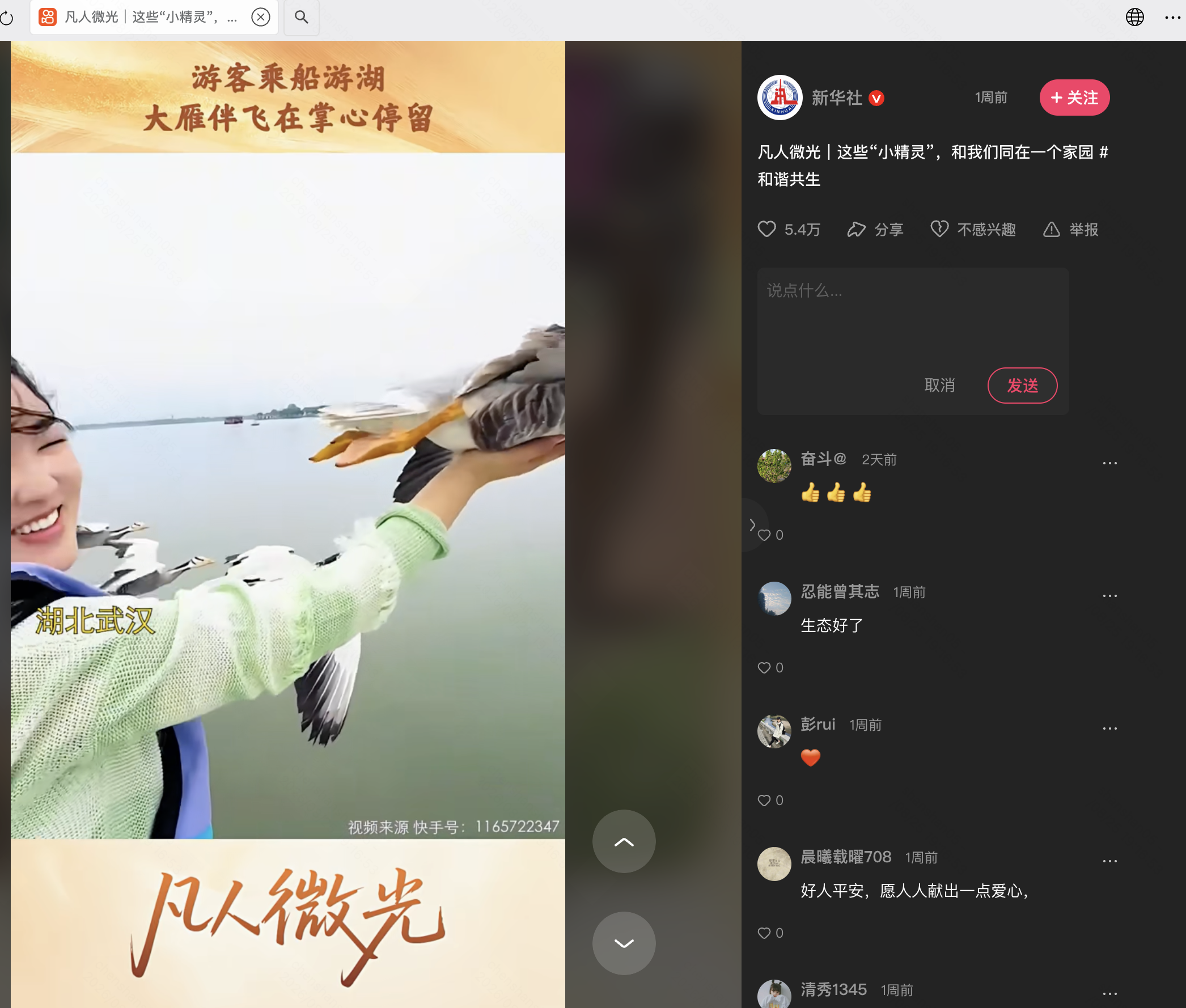 凡人微光快手平台发布页面